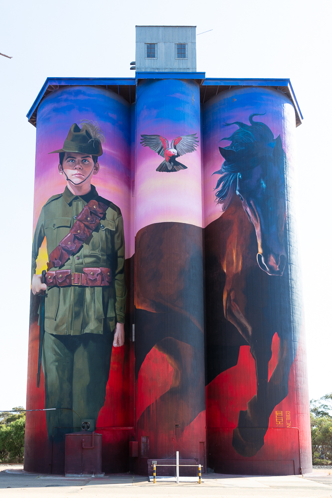 Walpeup Silo Art Soldier and Horse